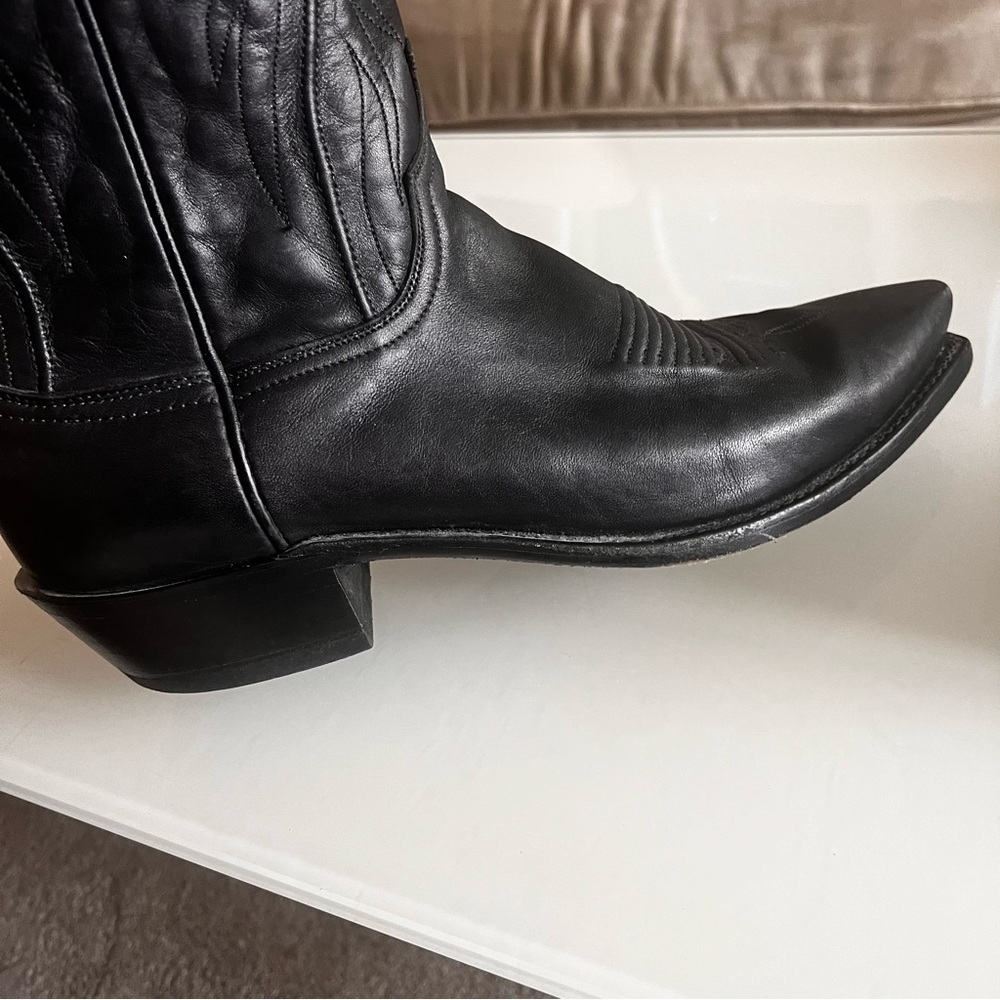 1883 LUCCHESE | Black Soft leather Designer Special Edition Western Cowboy Boots - Picture 12 of 15